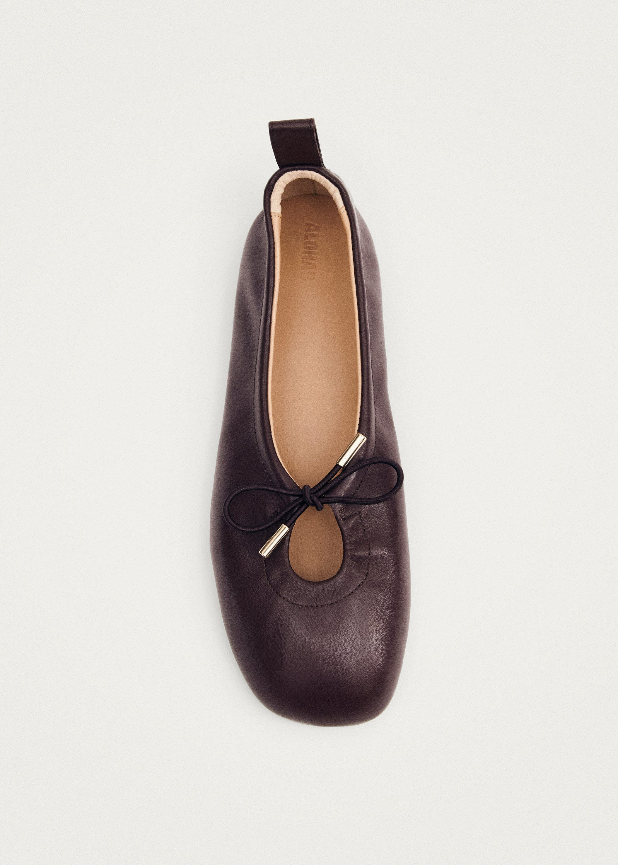 Rosalind Brown Leather Ballet Flats | ALOHAS (Global)