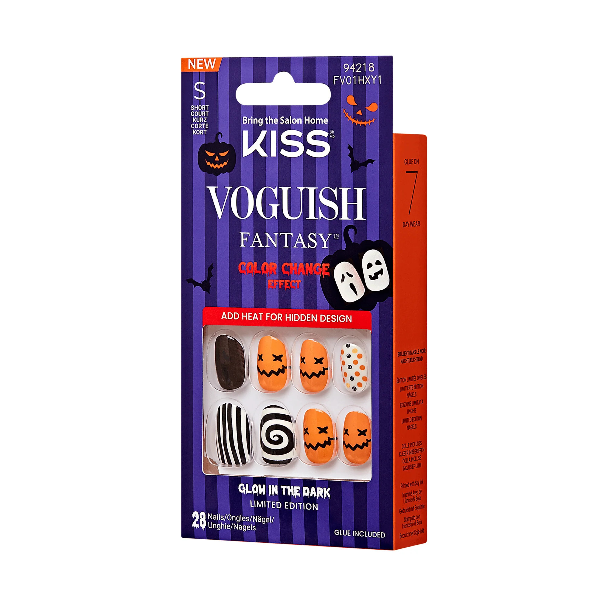 KISS Voguish Fantasy Glow-In-The-Dark Halloween Press-On Glue Nails - Changes | KISS, imPRESS, JOAH