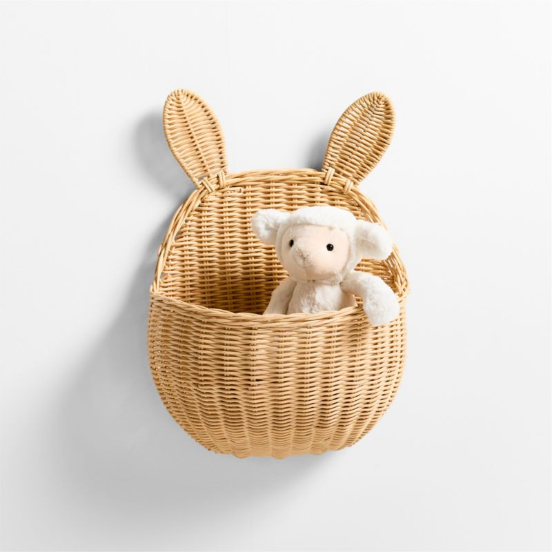 Wicker Bunny Kids Wall Basket + Reviews | Crate & Kids | Crate & Barrel