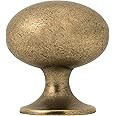 HARPOON Cabinet Hardware Oval Mushroom Knob 1-2/5" Diameter 36mm, 10 Pack (Antique Brass) | Amazon (US)