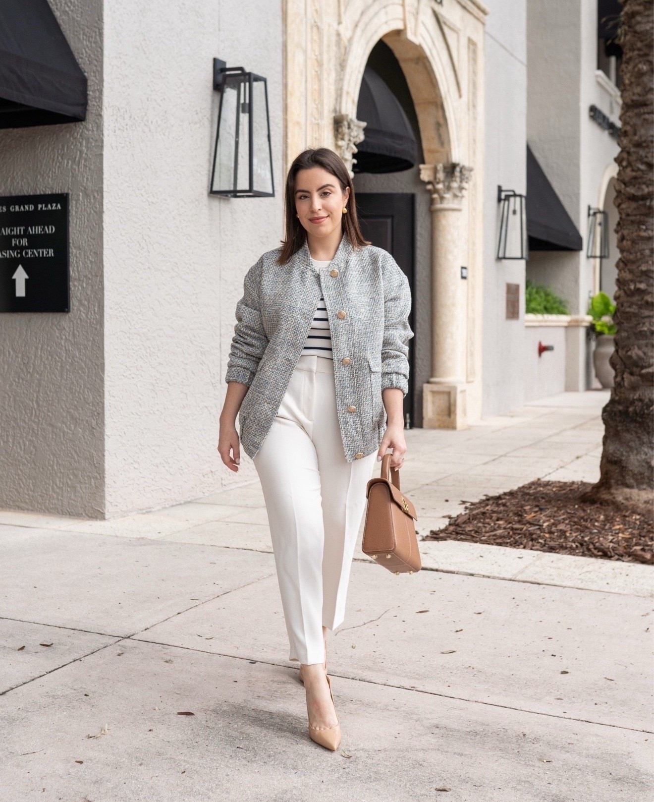 Easy work style! Just paired my tweed bomber jacket with a striped sweater and crisp white pleated pants. Effortless and chic.

minimal style, corporate wear, business casual, blazer look, office wardrobe, workwear, polished look, work to weekend

#LTKWorkwear #LTKFindsUnder100 #LTKPetite