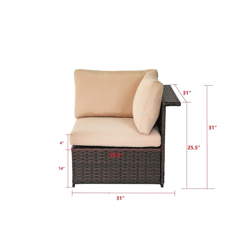 Holliston Wicker/Rattan 3 - Person Seating Group with Cushions | Wayfair North America
