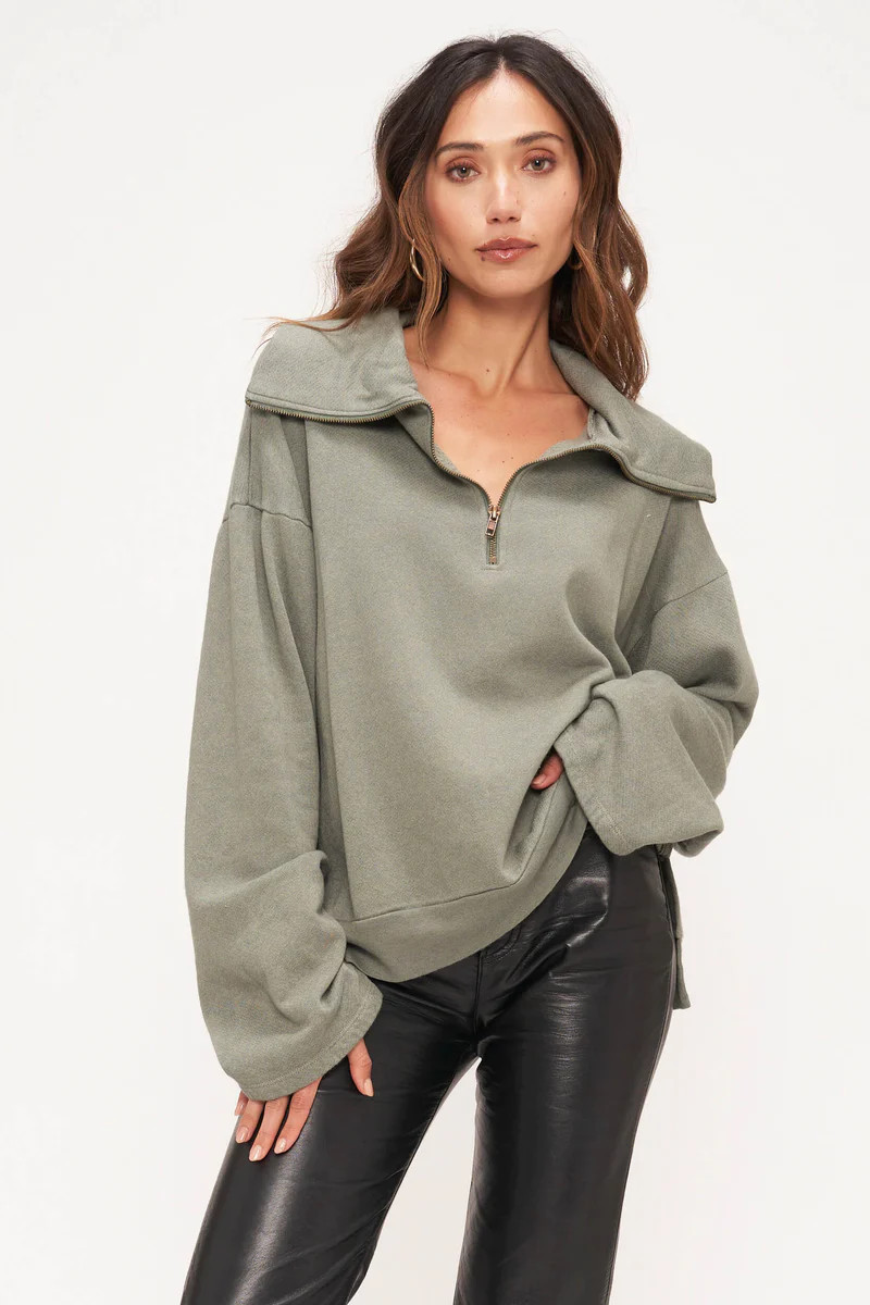 Sorento Half Zip Sweatshirt - Willow Ash | Project Social T