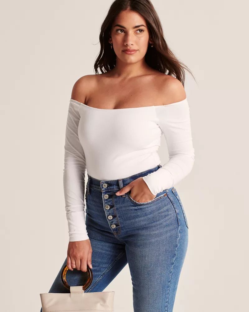 Long-Sleeve Off-The-Shoulder Bodysuit | Abercrombie & Fitch (US)