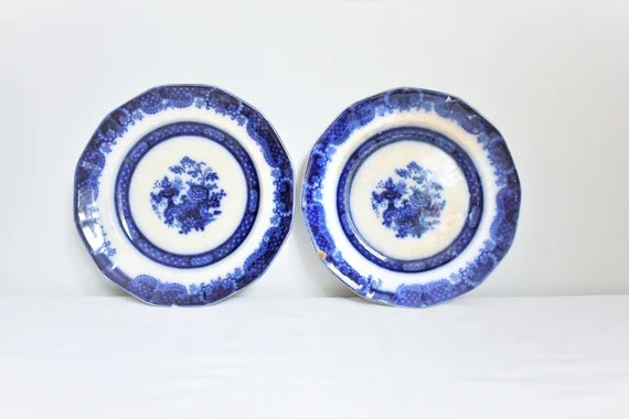 Flow Blue Plate indian Jar Pattern by Thomas | Etsy | Etsy (US)