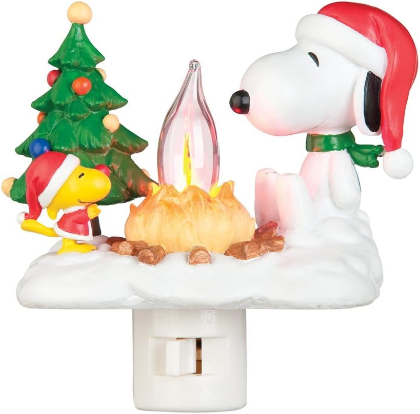 Snoopy By Camp Fire 4.5 Inch Polyresin Swivel Plug Flickering Night Light | Amazon (US)
