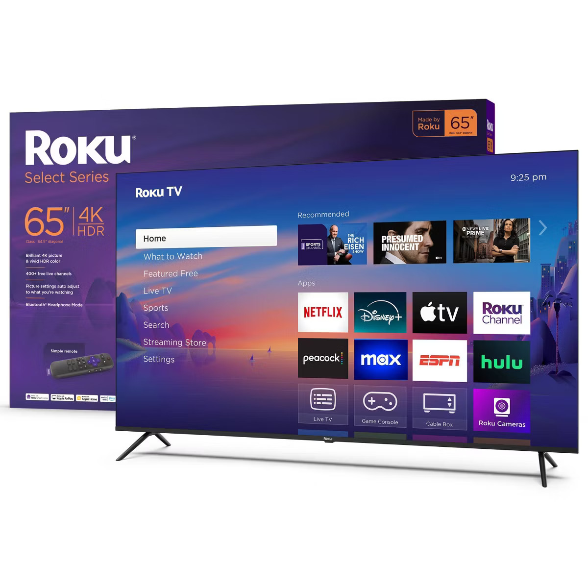 Roku 65" Select Series 4K HDR Smart Roku TV with Roku TV Remote: LED, Wi-Fi, HDMI | Target