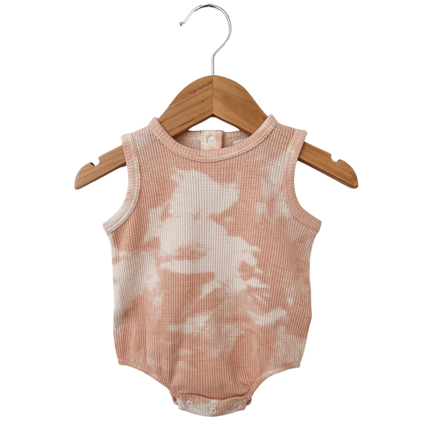 Organic Waffle Bubble Romper, Pink Lemonade Tie Dye | SpearmintLOVE