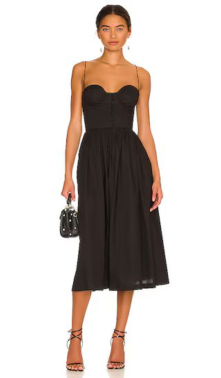 The Sonia Midi Dress in Black | Revolve Clothing (Global)