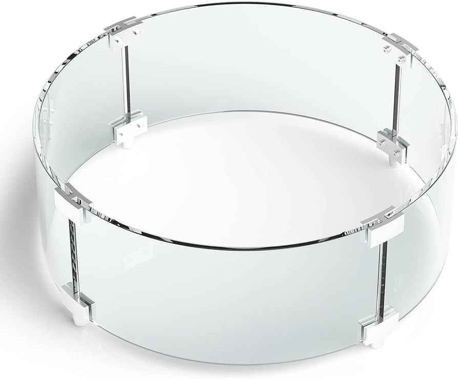 Grisun Round Fire Pit Glass Wind Guard - 23 x 23 x 6 inch, Thick 5/16 inch Heat-Resistant Tempere... | Amazon (US)