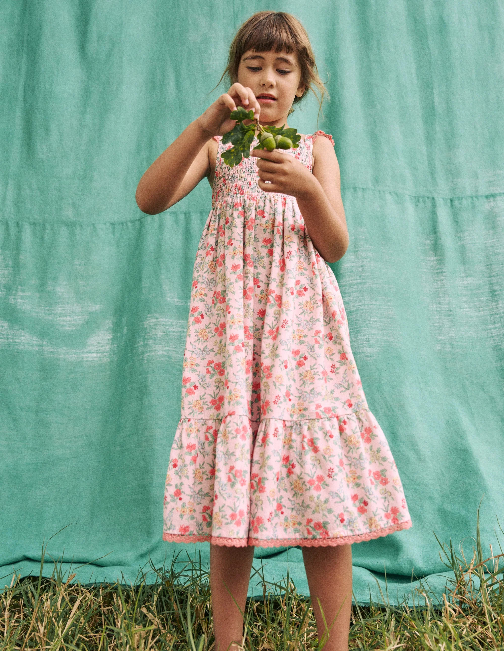 Luella Frill Maxi Sundress-Chalk Pink Garden Ditsy | Boden (US)
