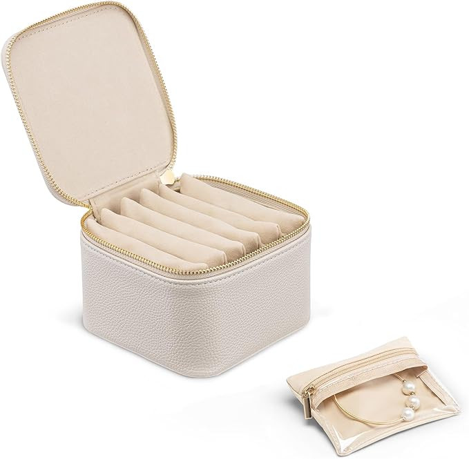 Vlando Small Travel Jewelry Box Organizer - 6 Small Carry-on Zipped Pouches for Jewelries Necklac... | Amazon (US)