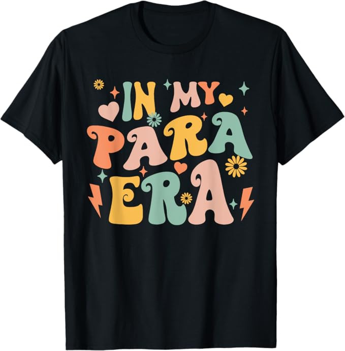 Retro Groovy In My Para Era Paraprofessional Paraeducator T-Shirt | Amazon (US)