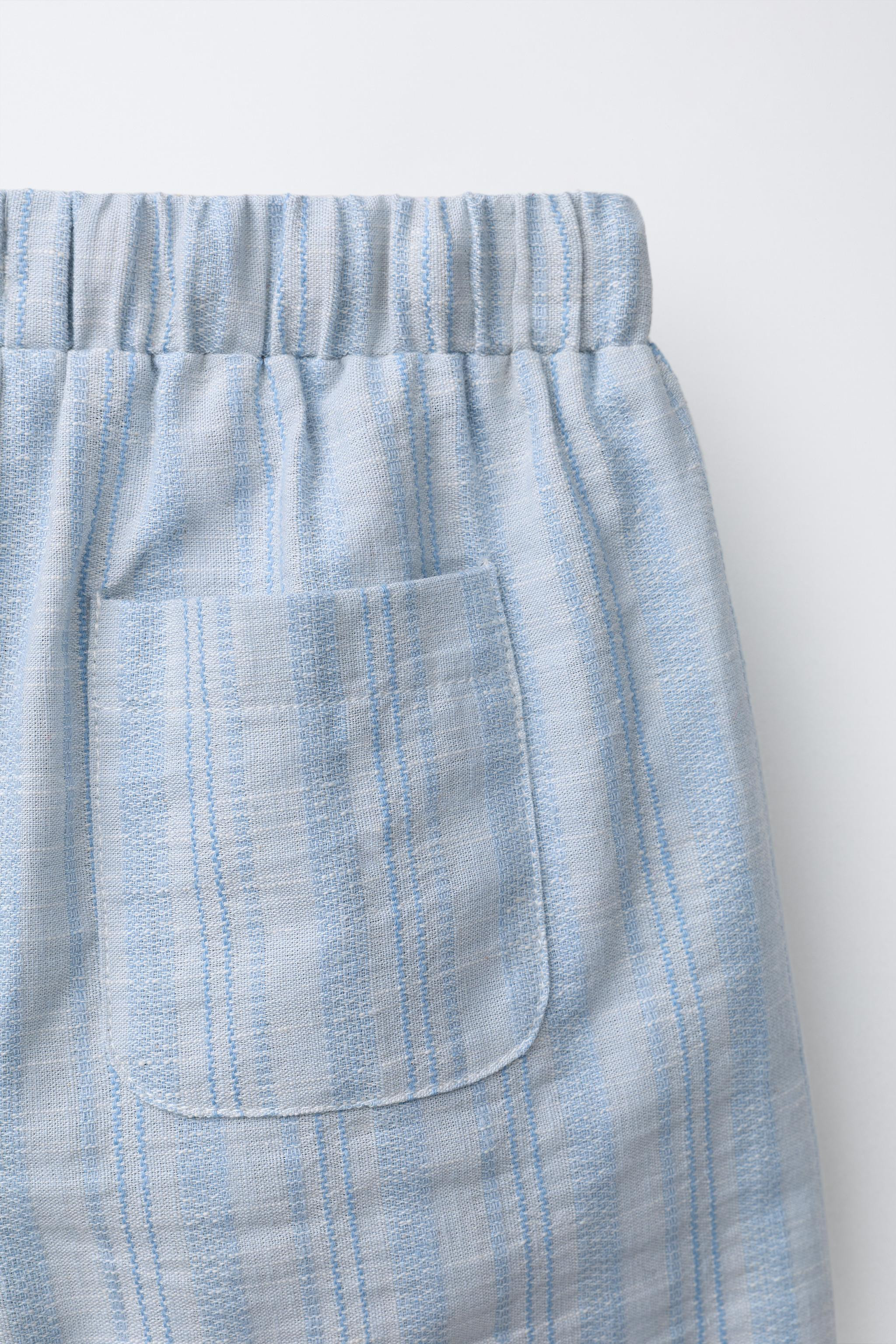 STRIPED SHORTS WITH COTTON AND LINEN | Zara US