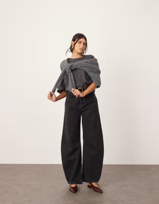 ASOS EDITION Sydney denim barrel leg jean in washed black | ASOS | ASOS (Global)
