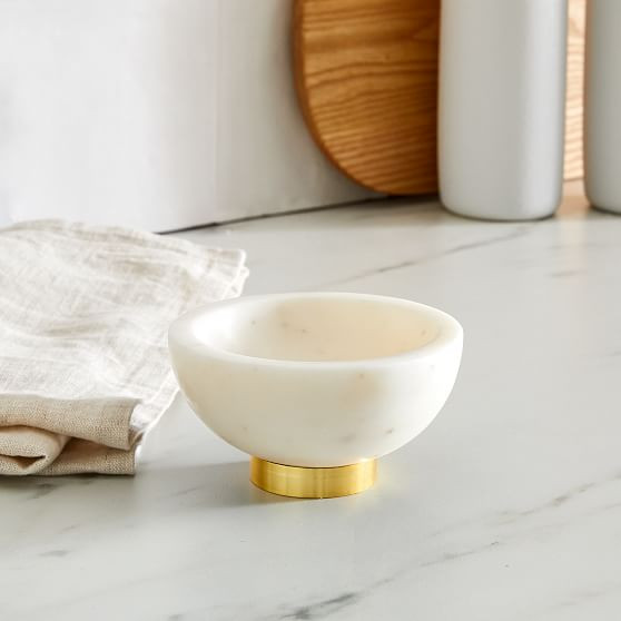 Marble Kitchen Serveware Dip Bowl, White, Set of 4 | West Elm (US)