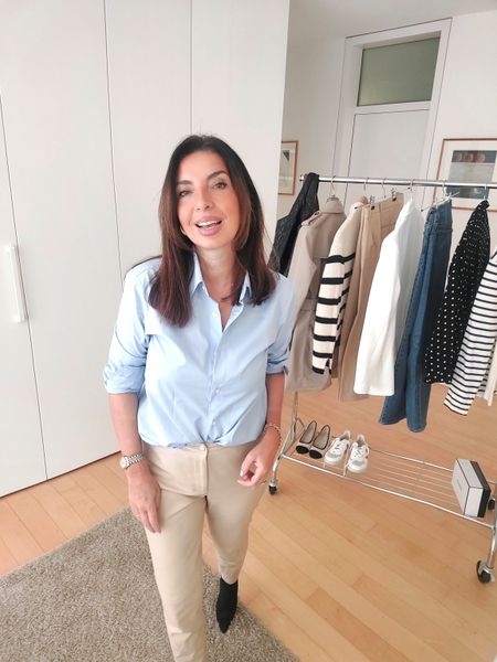 My favorite blue button-up shirt by Uniqlo | Over 50 | wardrobe essentials | capsule wardrobe | french classics #uniqlo #over50 #springoutfits 

#LTKover40 #LTKSeasonal #LTKfindsunder50