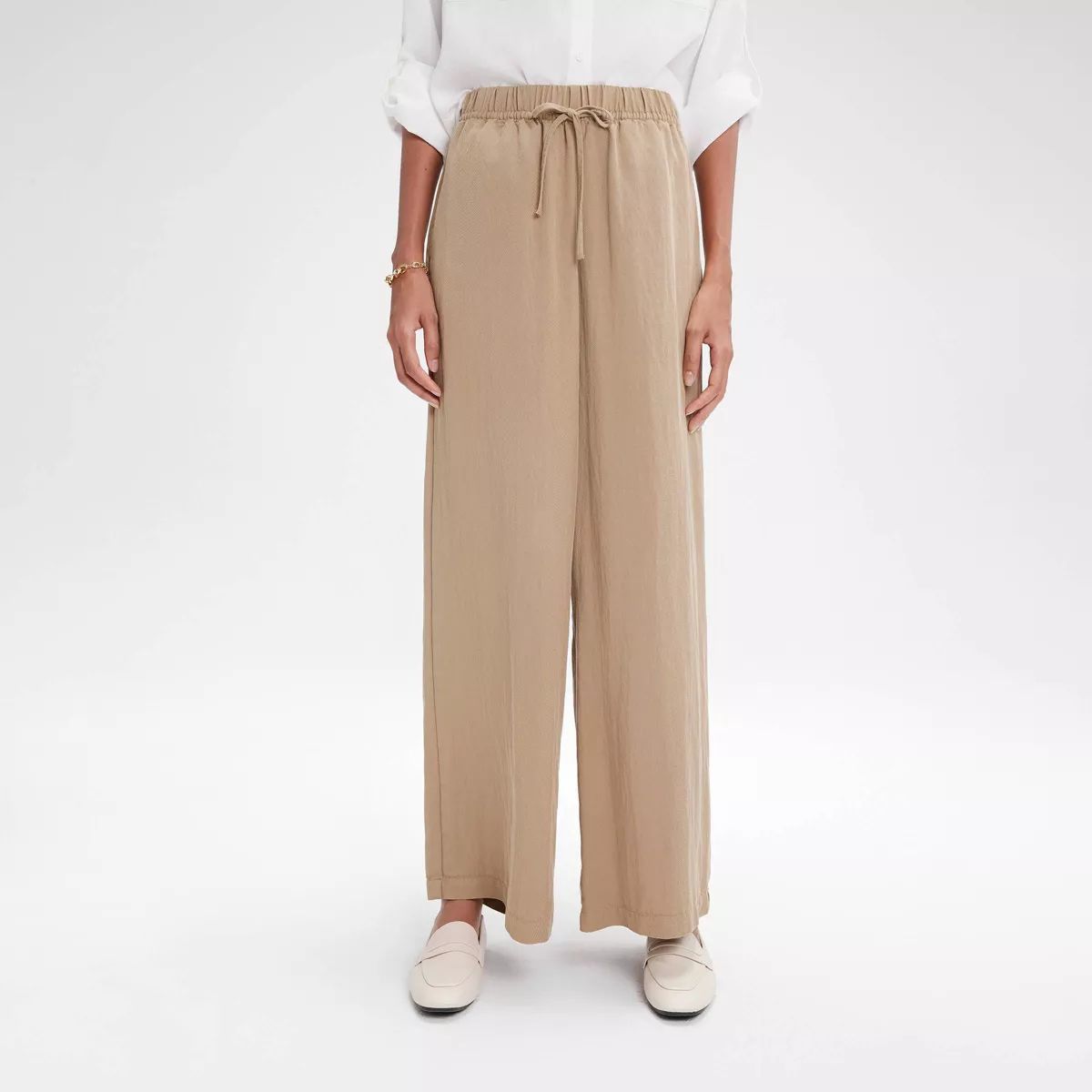 Women's High-Rise Wide Leg Pull-On Pants - A New Day™ Khaki XS | Target