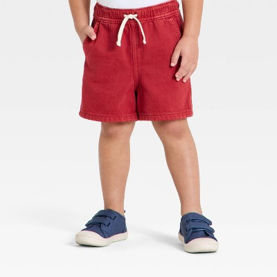 Toddler Boys' Adjustable Pull-On Denim Shorts - Cat & Jack™ Red 2T | Target