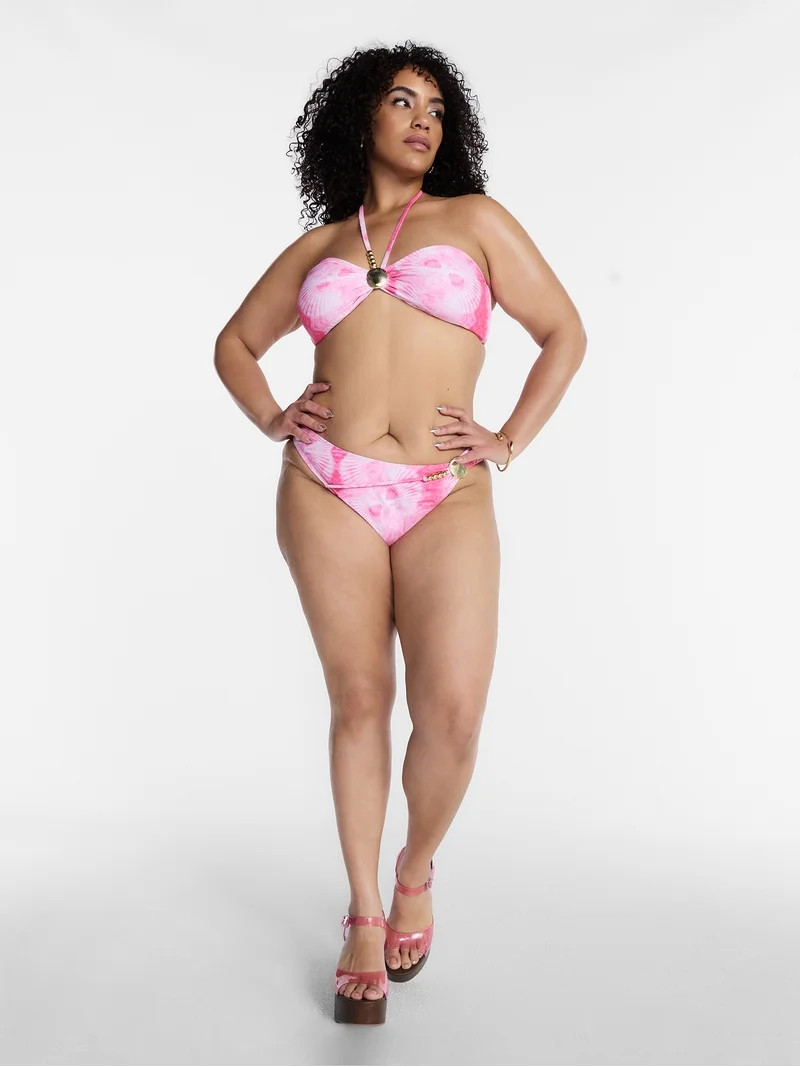 Hot Girl Summer by Megan Thee Stallion Shell Bikini Bottoms with High Leg, Sizes XS-3X | Walmart (US)