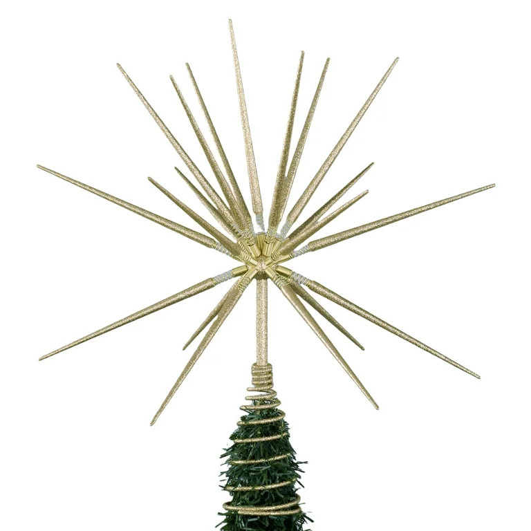 Gold Metal Starburst Christmas Tree Topper, 14", by Holiday Time | Walmart (US)