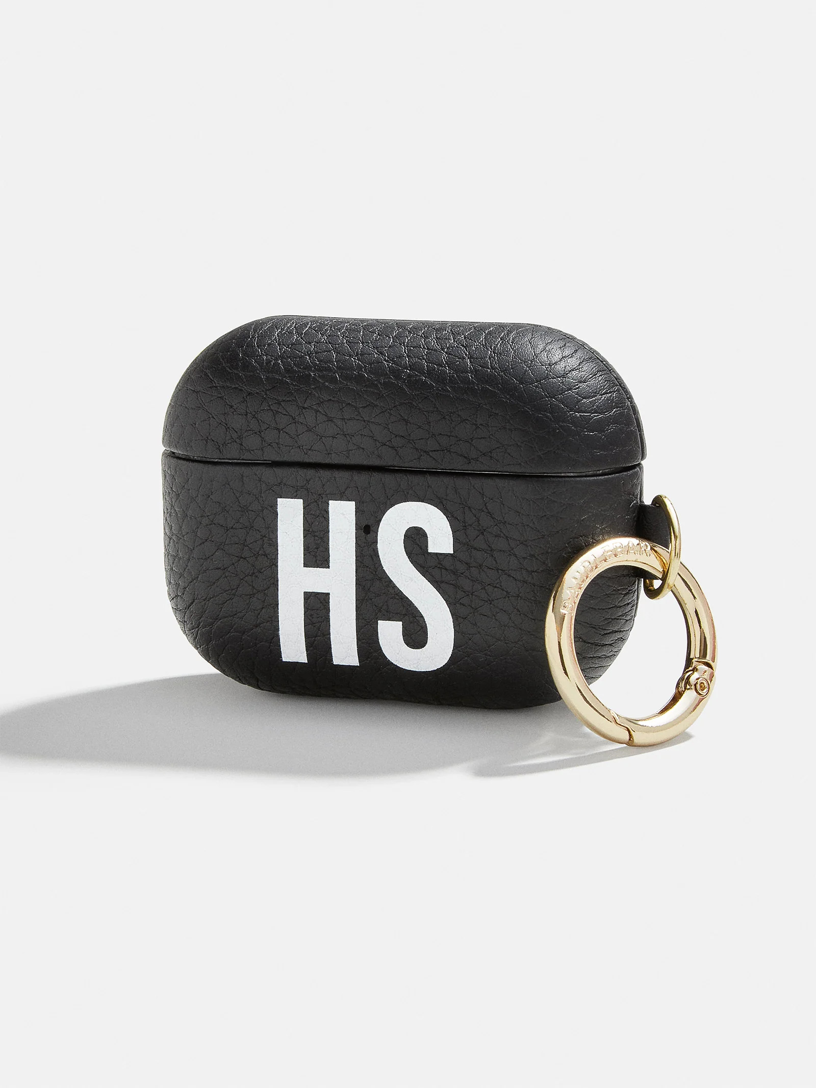 Custom Leather Initial AirPod Pro Case - Black / White | BaubleBar (US)