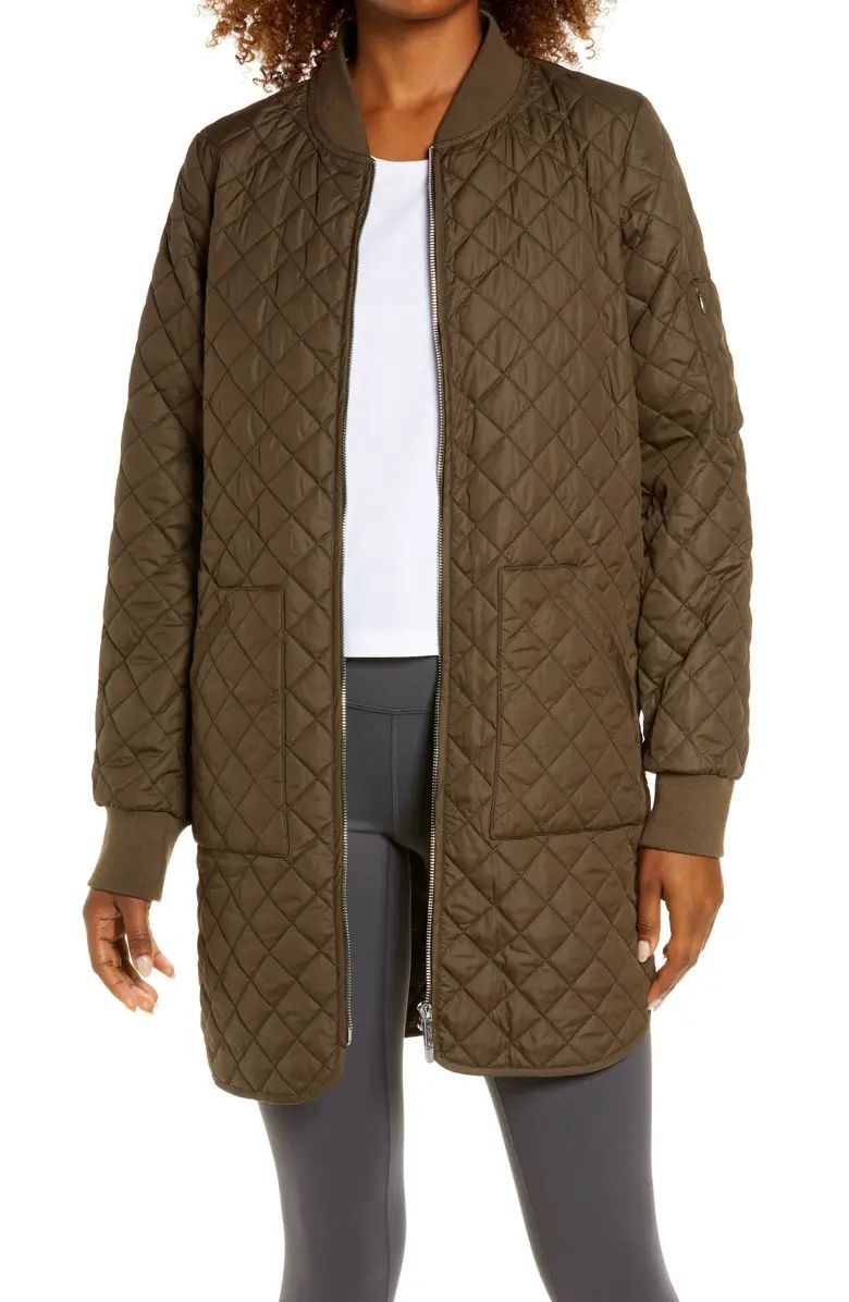 Longline Quilted Bomber Jacket | Nordstrom