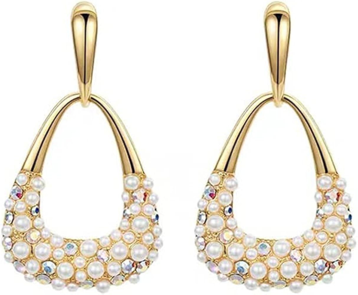 Small Pearl Geometric Square Drop Earrings for Women Boho Faux Pearl Pineapple Fruit Gold Dangle ... | Amazon (US)