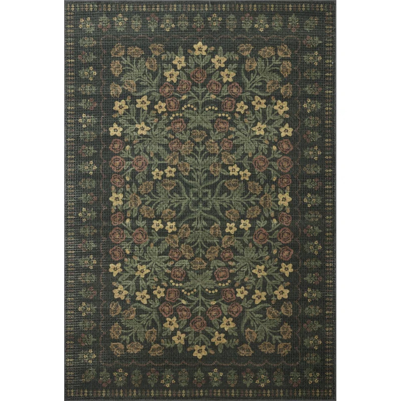 Rifle Paper Company x Loloi Orchard Forest / Multi Machine Washable Area Rug | Wayfair North America