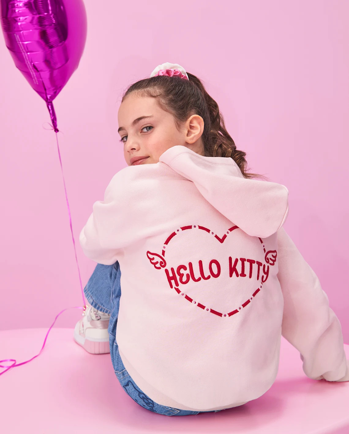 Girls Hello Kitty® Embellished Premium Fleece Hoodie - pink | The Children's Place