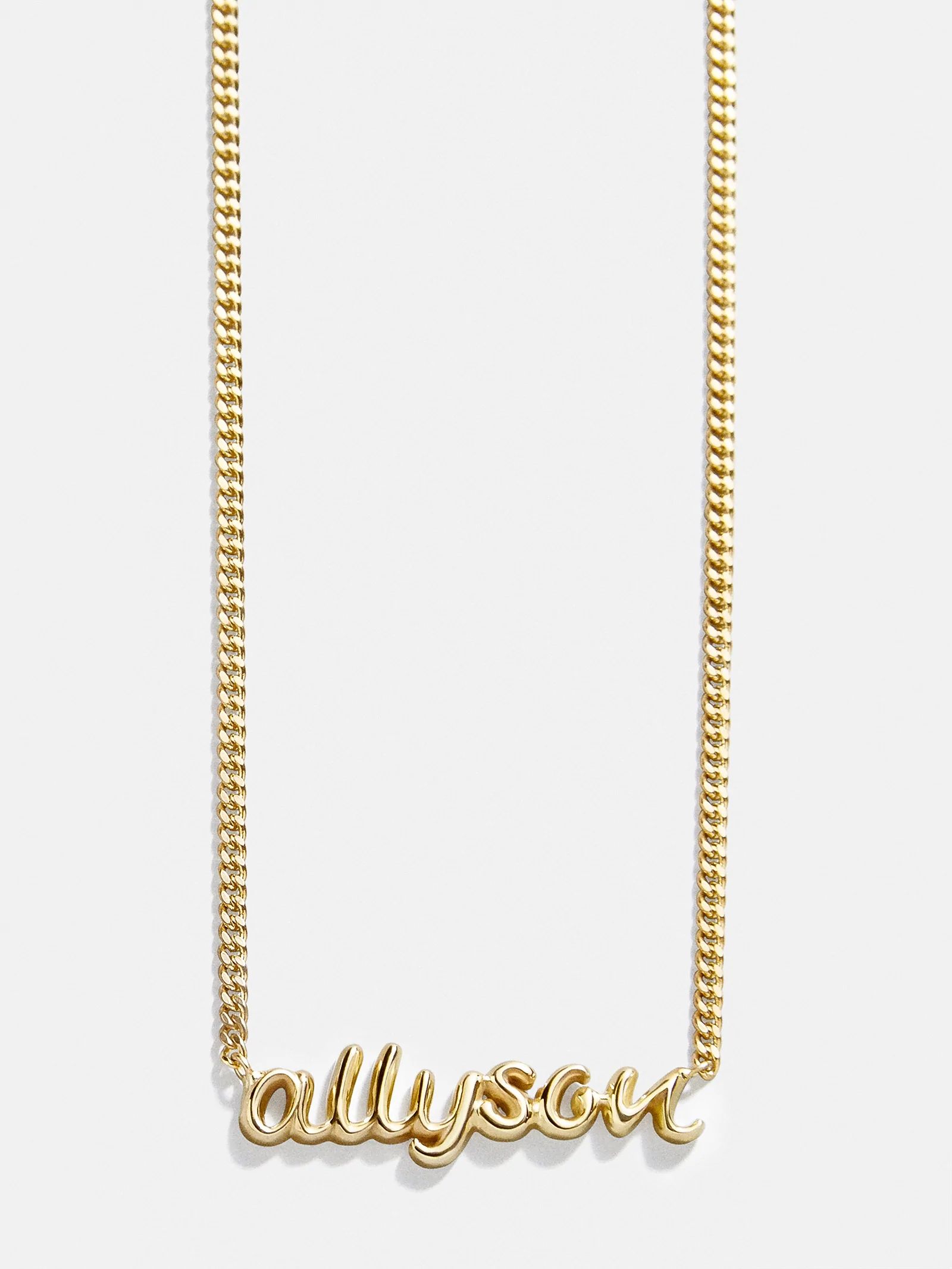 18K Gold Michel Nameplate Necklace | BaubleBar (US)