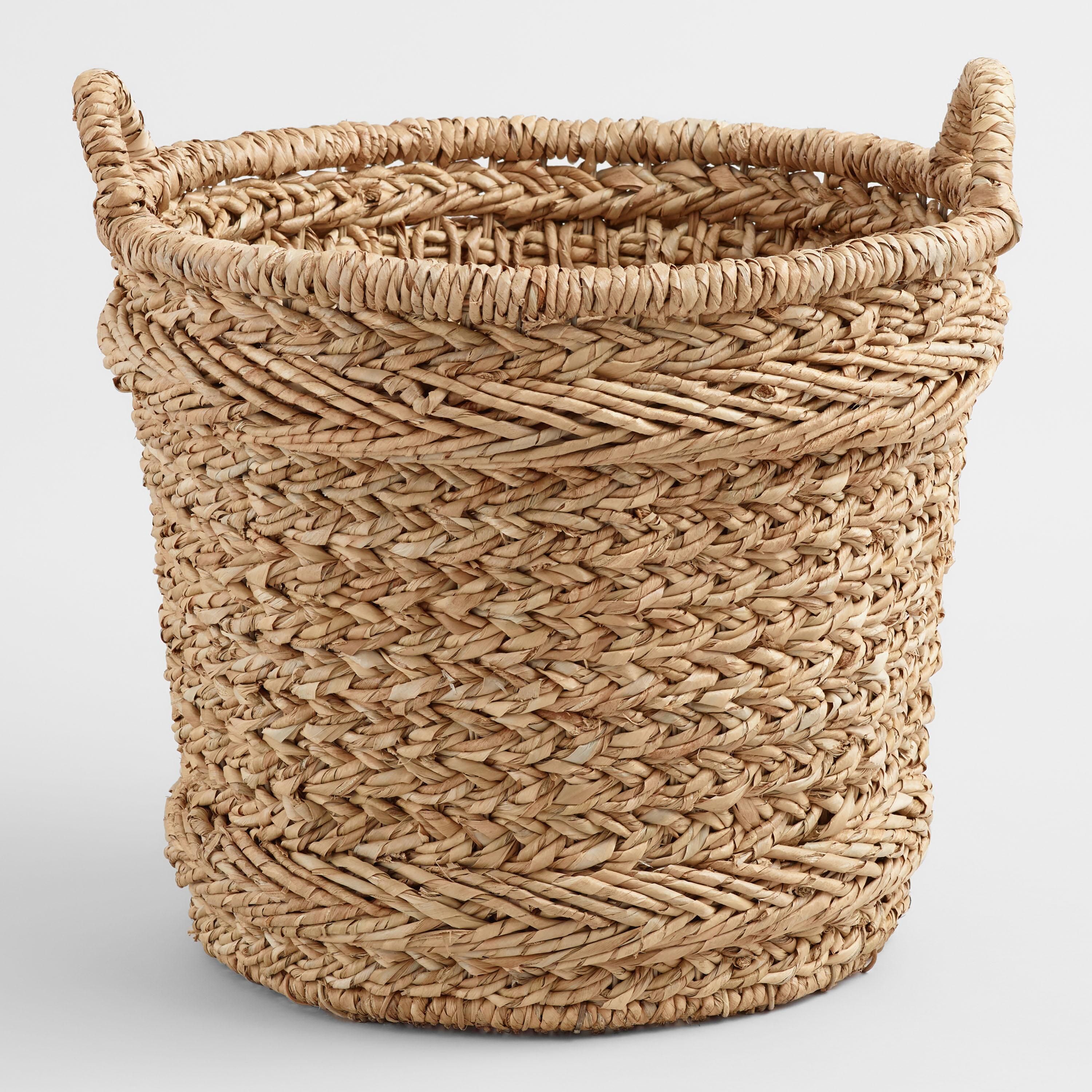 Large Natural Braided Hyacinth Blythe Baskets | World Market