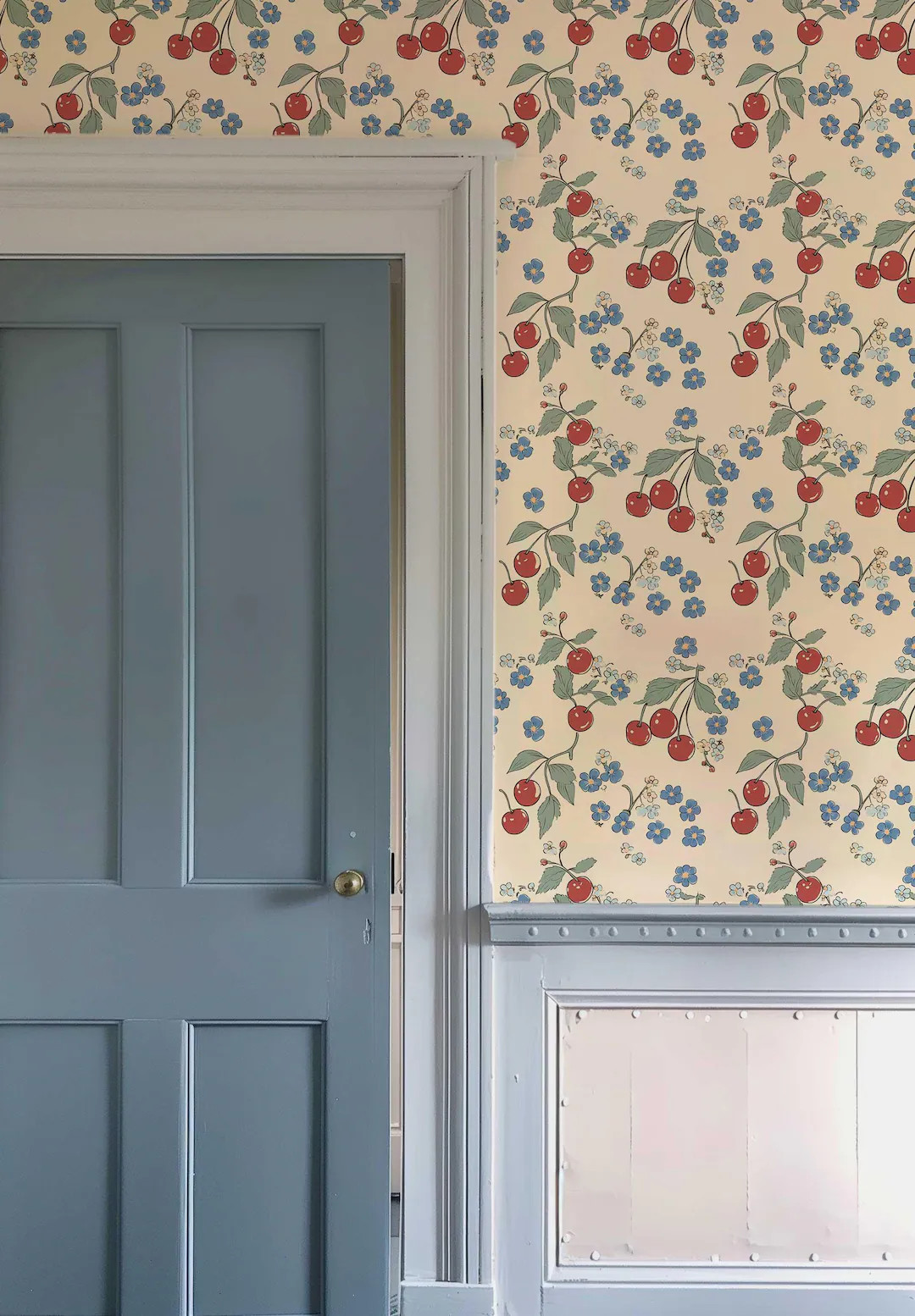 Retro Cherry Flower Peel and Stick Wallpaper, Vintage Botanical Wall Mural NF11 - Etsy | Etsy (US)