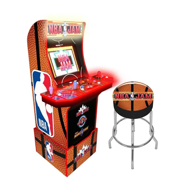 Arcade1UP NBA Jam 3 Games in 1 Arcade with Riser, Stool, and Lit Marquee | Walmart (US)