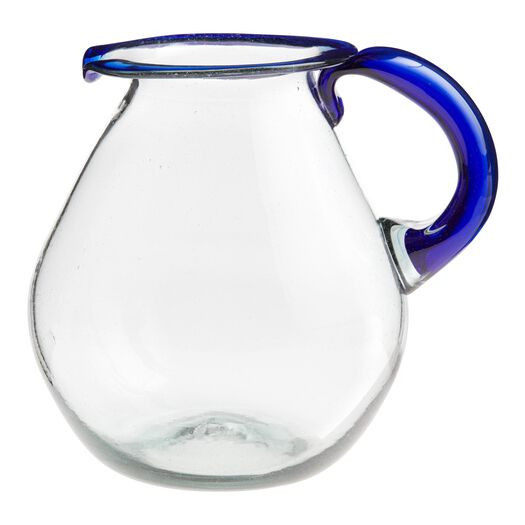 Rocco Blue Handcrafted Recycled Glass Pitcher by World Market | World Market