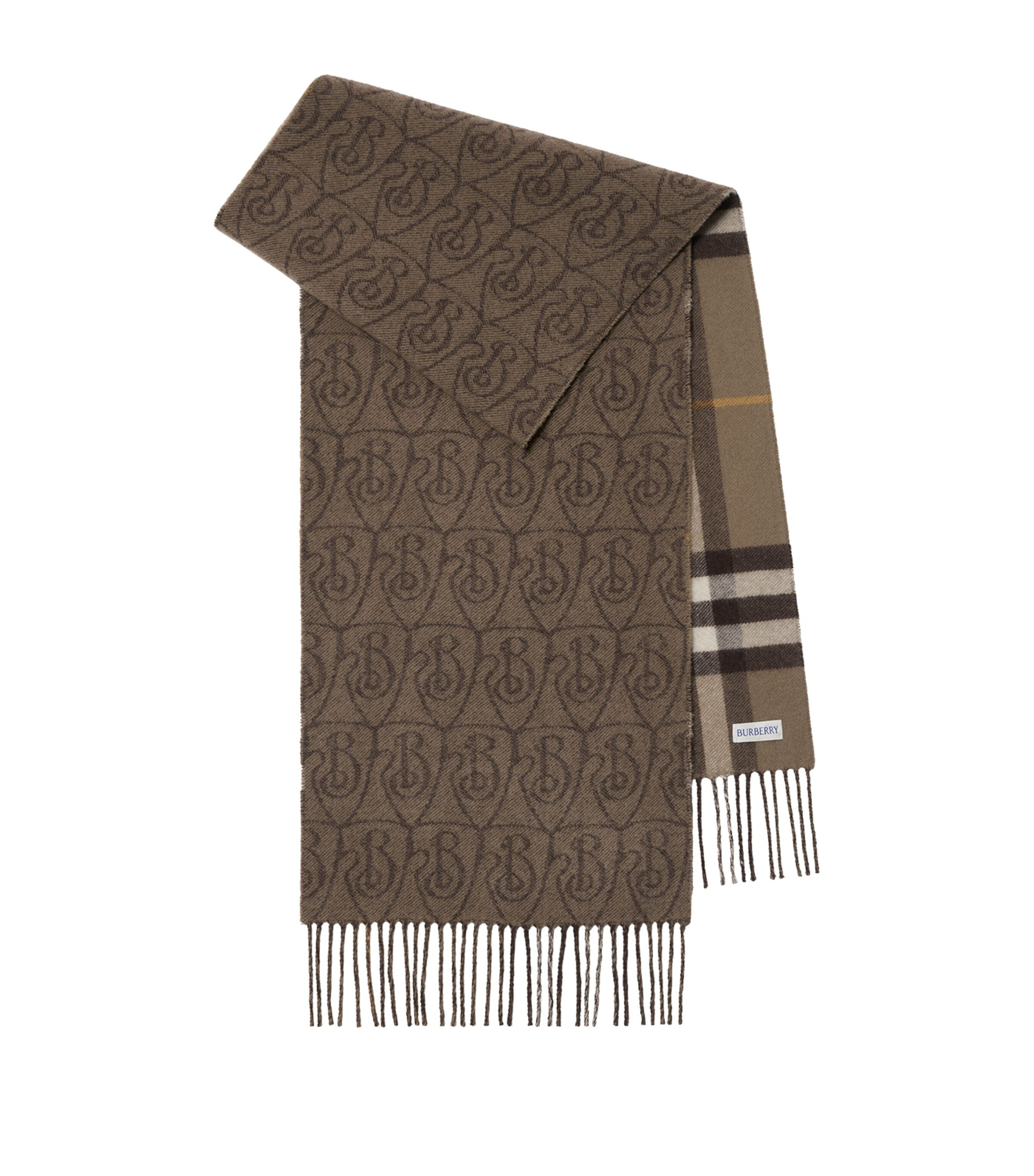 Brown Cashmere Reversible B Shield Scarf | Harrods