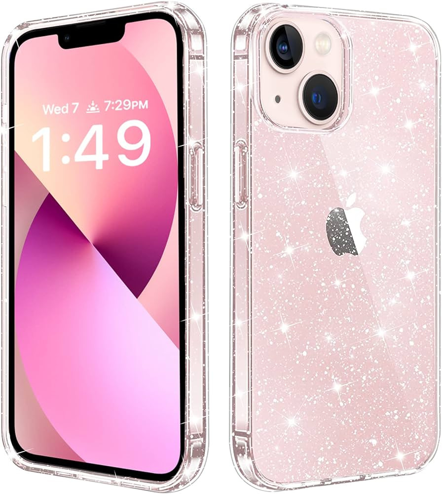 JJGoo Compatible with iPhone 13 Case, Clear Glitter Soft TPU Shockproof Protective Bumper Cover, ... | Amazon (US)