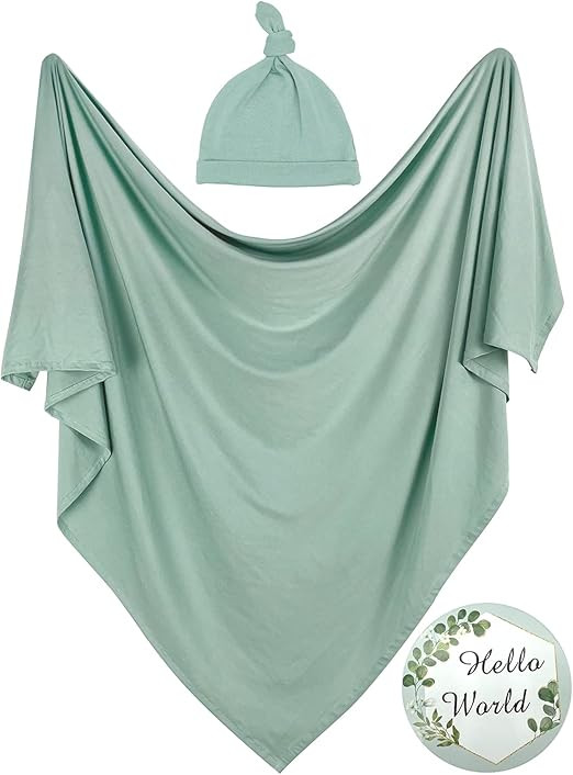 OWLOWLA Swaddle Blanket and Hat Set Newborn Swaddle Wrap Baby Receiving Blanket for Baby Boys Gir... | Amazon (US)