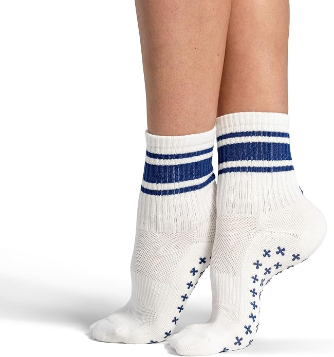 Kamo Fitness Pilates Grip Socks for Women, Grippy Non-Slip Yoga Barre Crew | Amazon (US)