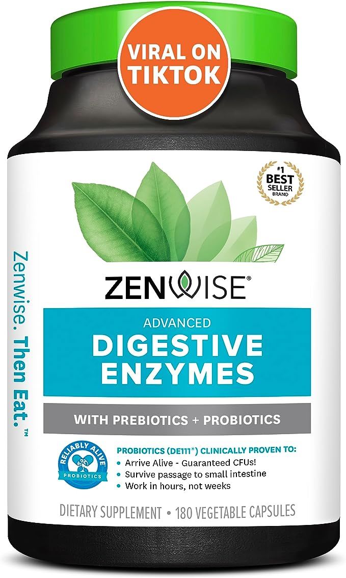 Zenwise Digestive Enzymes - Probiotic Multi Enzyme with Probiotics and Prebiotics for Digestive H... | Amazon (US)