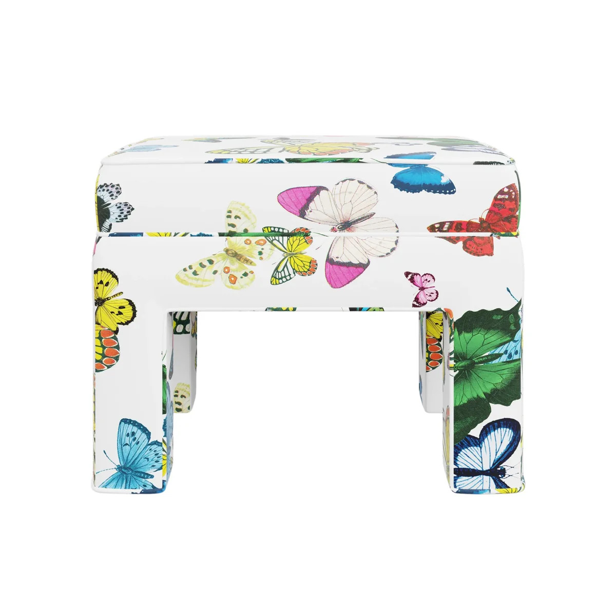 In Stock Minaj Bench in Metamorphosis Fabric | Customizable Bench | Scout Design Studio