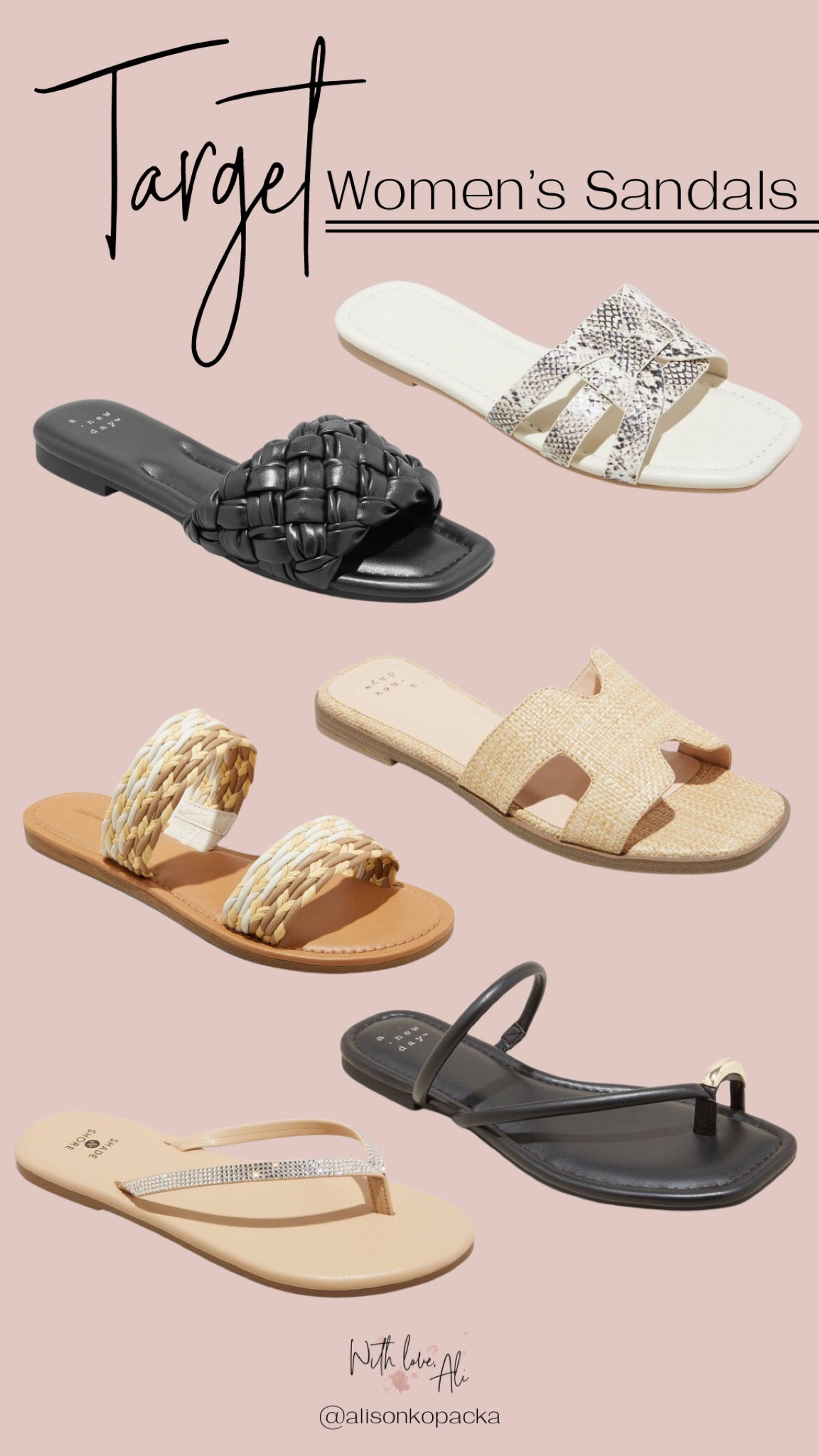 Women's sandals. Women's slides. Spring sandals. Summer sandals. Target sandals for women. These items are currently on sale! They also run true to size! I sized down half a size on the rhinestone flip-flops.  

#LTKsalealert #LTKshoecrush #LTKfindsunder50