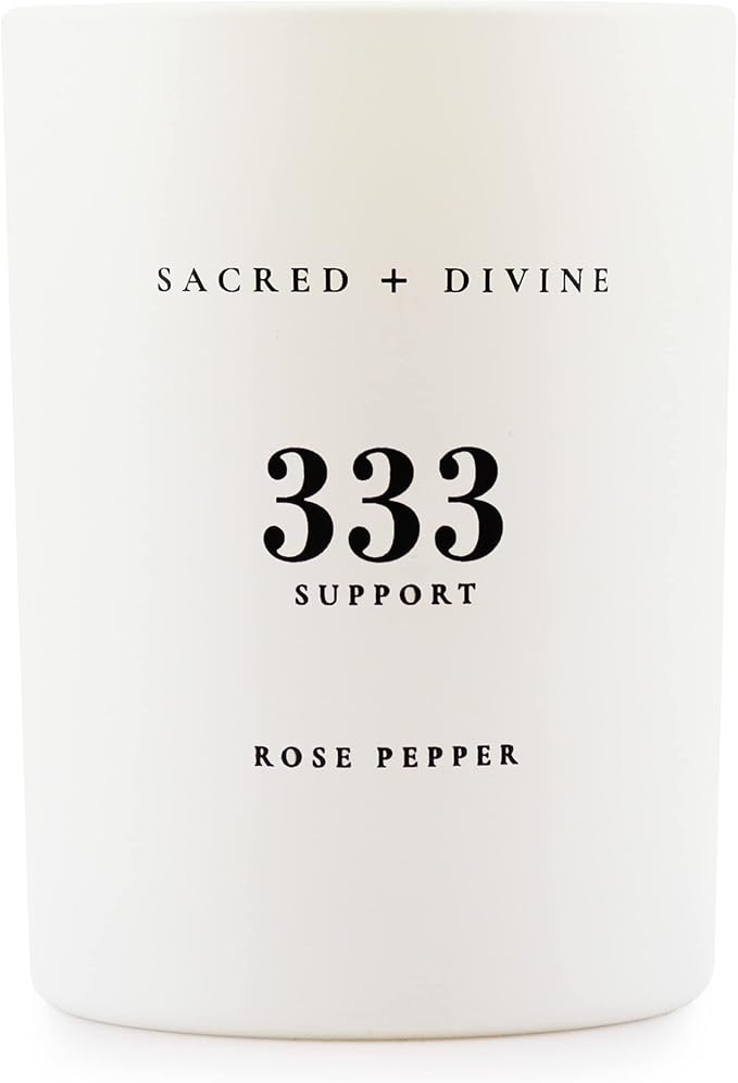 333 "Support Scented Intention Candle, Rose Pepper, Angel Number Manifestation Candle, Soy Coconu... | Amazon (US)