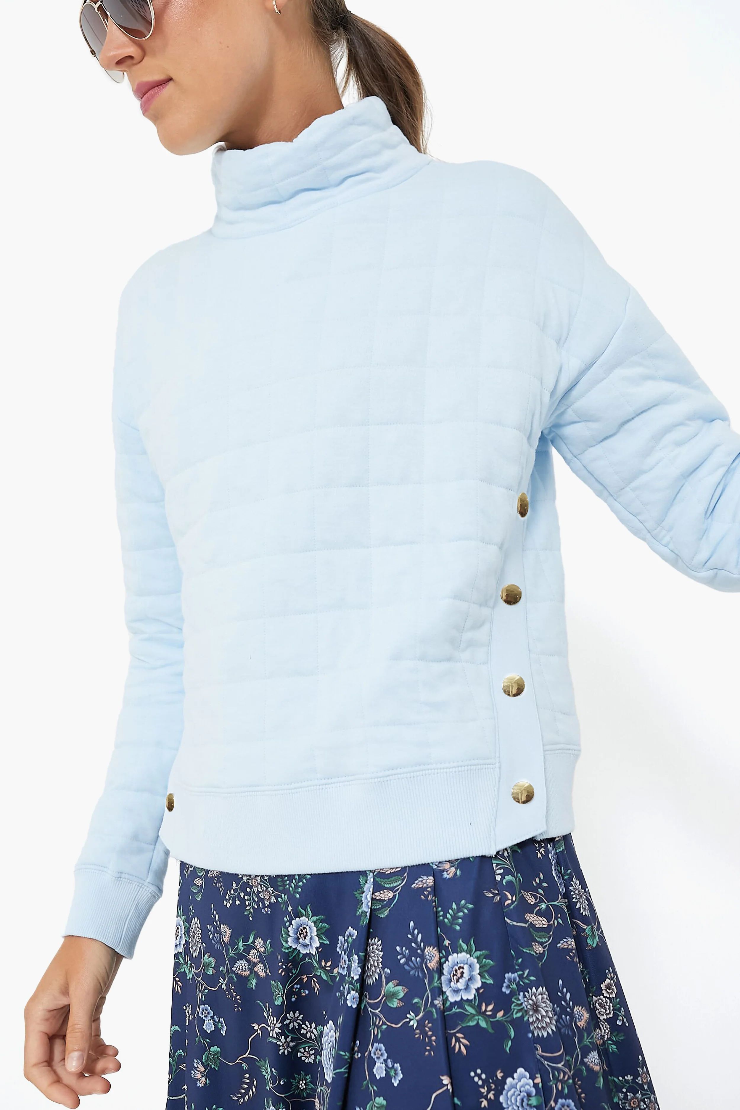 Light Blue Quilted Wright Funnel Neck | Tuckernuck (US)