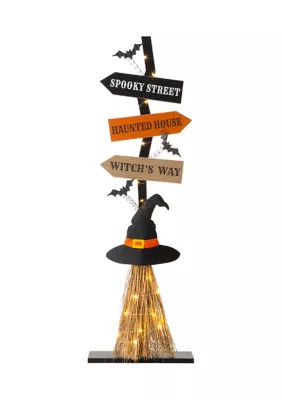 Lighted Wooden Witch's Broom Porch Décor | Belk