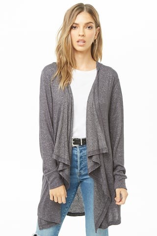 Hooded Drape-Front Cardigan | Forever 21 (US)