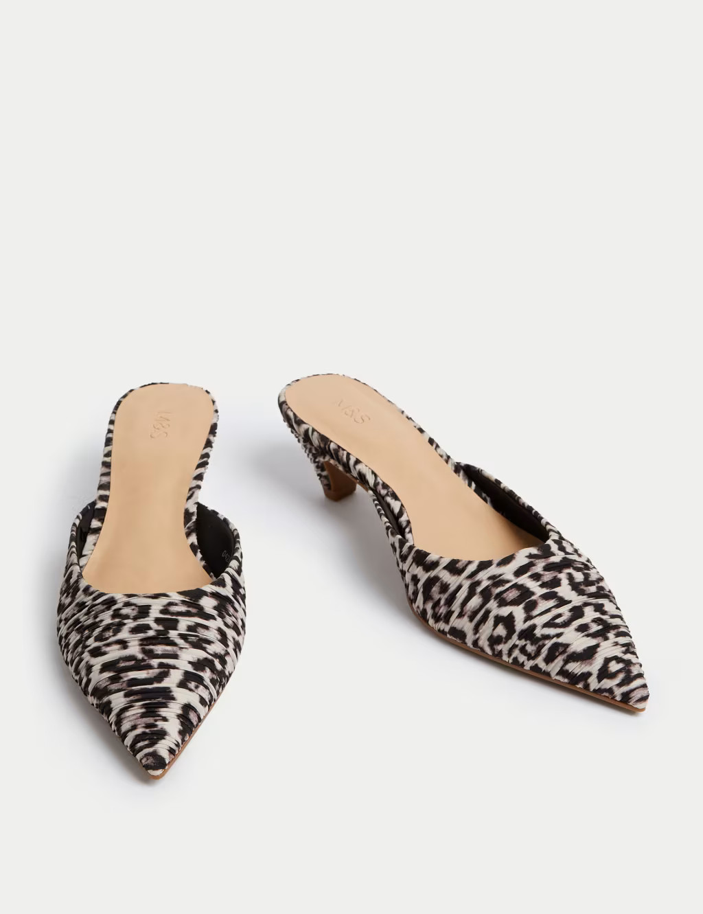 Leopard Print Slip On Kitten Heel Mules | Marks & Spencer (UK)