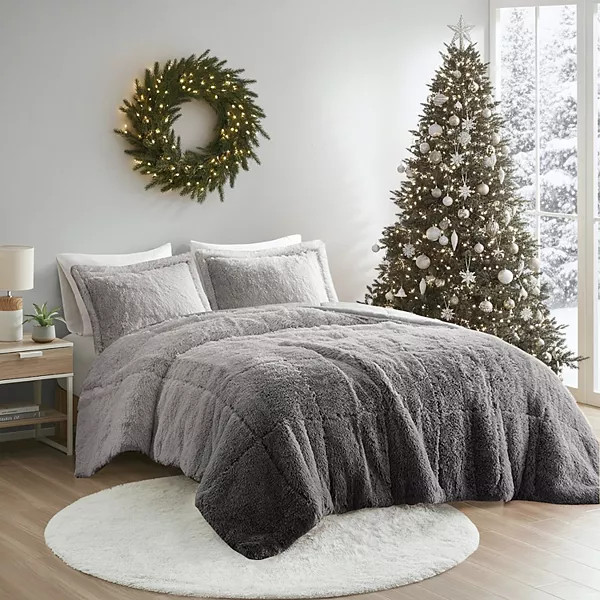 Madison Park Margot Luxury Back Print Long Fur Comforter Set | Kohl's