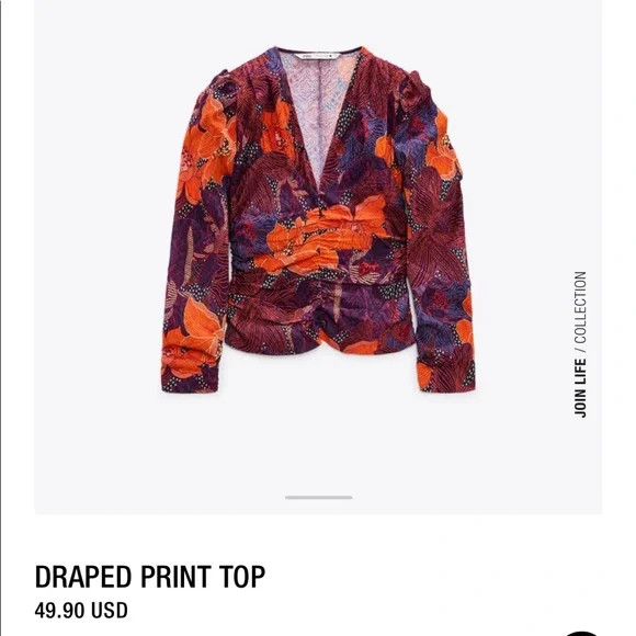 Zara print top floral | Poshmark