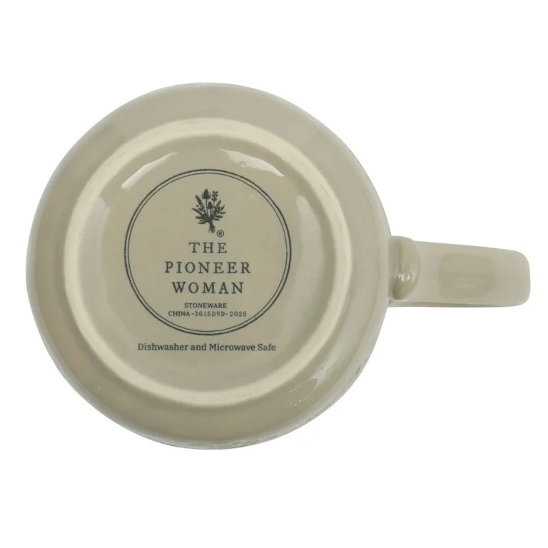 The Pioneer Woman Vintage Lace Ceramic Mug Set, Taupe, 4-Pack | Walmart (US)